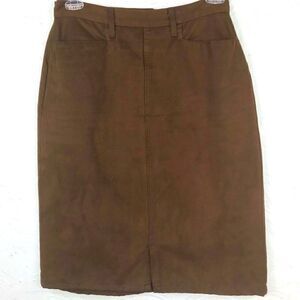 FDJ VTG Super Soft Faux Suede Brown Pencil Skirt